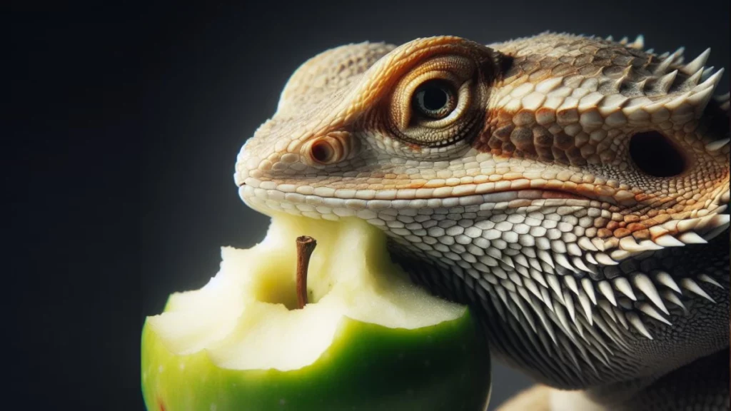 Bearded Dragon and Green Apple