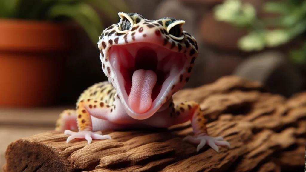 Leopard Gecko Yawning
